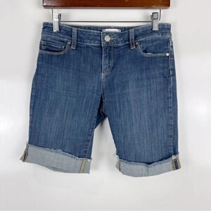 Paige Cuffed Denim Bermuda Shorts Low Rise Women's Size 26